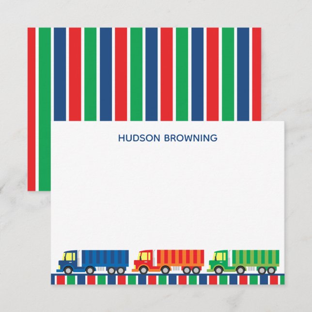 Cartes de notes personnalisées du convoi semi-rout (Devant / Derrière)