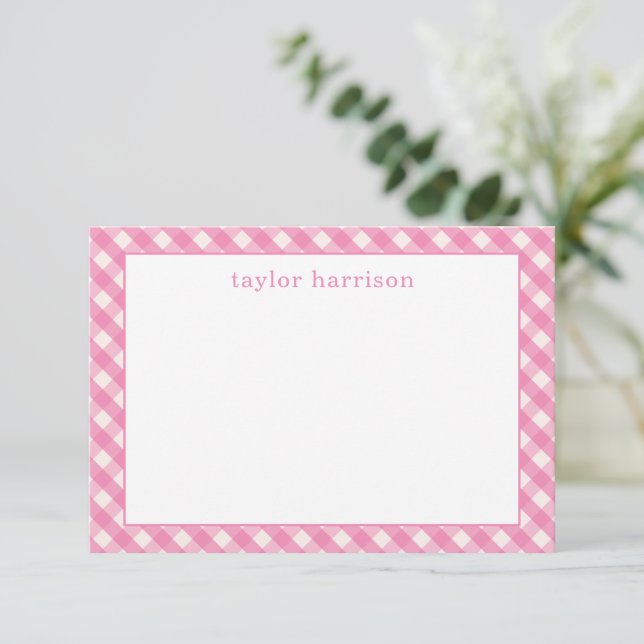 Cartes de notes personnalisées En vichy lumineuses (Debout devant)