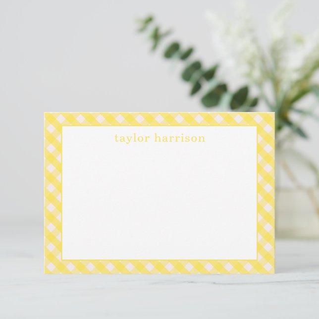 Cartes de notes personnalisées En vichy lumineuses (Debout devant)