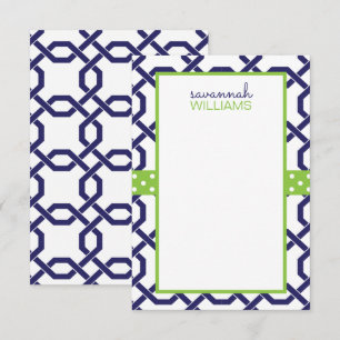Cartes de notes personnalisées Lattice & Grosgrain