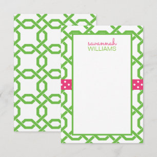 Cartes de notes personnalisées Lattice & Grosgrain