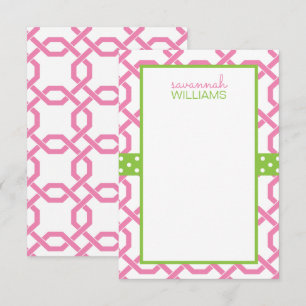 Cartes de notes personnalisées Lattice & Grosgrain