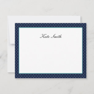 Cartes de notes personnalisées - Marine Bleue & Aq