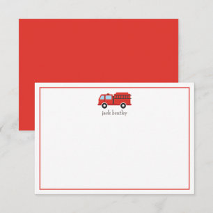 Cartes de notes personnalisées pour Camion-Feu