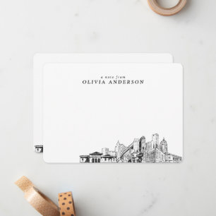 Cartes de notes personnalisées Sketch Skyline de D
