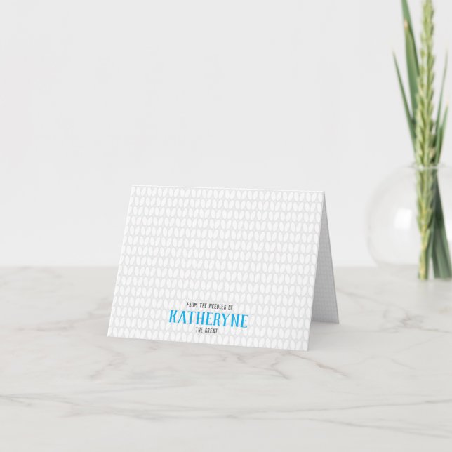 Cartes de notes personnalisées Sky Blue Knit (Devant)