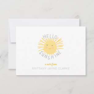 Cartes de notes personnalisées Sunshine pour enfan