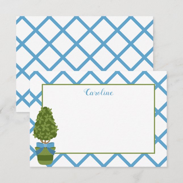 Cartes de notes personnalisées Topiary & Lattice (Devant / Derrière)