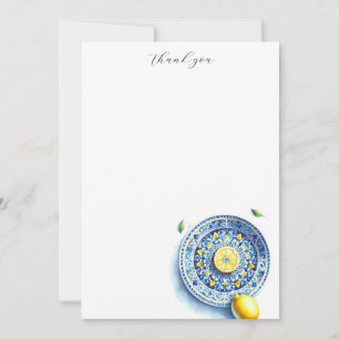 Cartes de notes Plaque Motif bleu citron