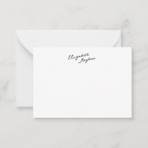 Cartes de notes plates à monogramme de nom manuscr