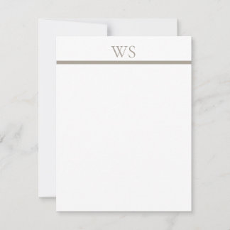 Cartes de notes plates avec monogramme en barre ta