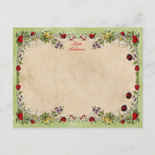 Cartes de notes plats personnalisées Ladybug Garde