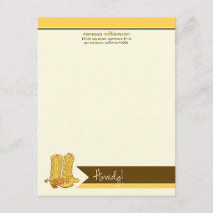 Cartes de notes plats personnalisées pour les bott