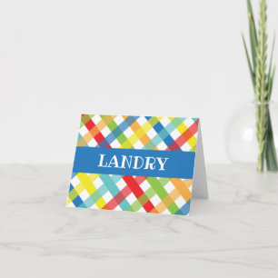 Cartes de notes pliées personnalisées croisées en