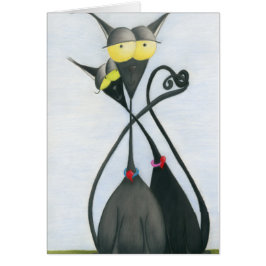 Cartes de notes pour chats gris et noir