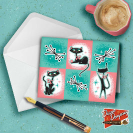 Cartes de notes pour chats modernes du milieu du s