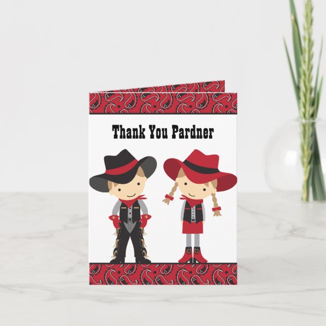Cartes de notes pour cowboy et cowgirl (Devant)