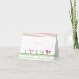 Cartes de notes pour les oiseaux roses et verts Me