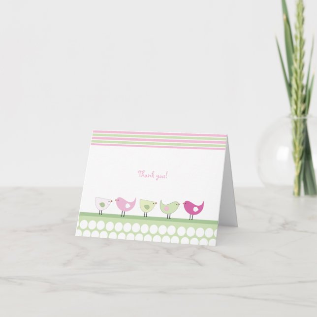 Cartes de notes pour les oiseaux roses et verts Me (Devant)