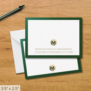 Cartes de notes pour monogramme d'affaires élégant