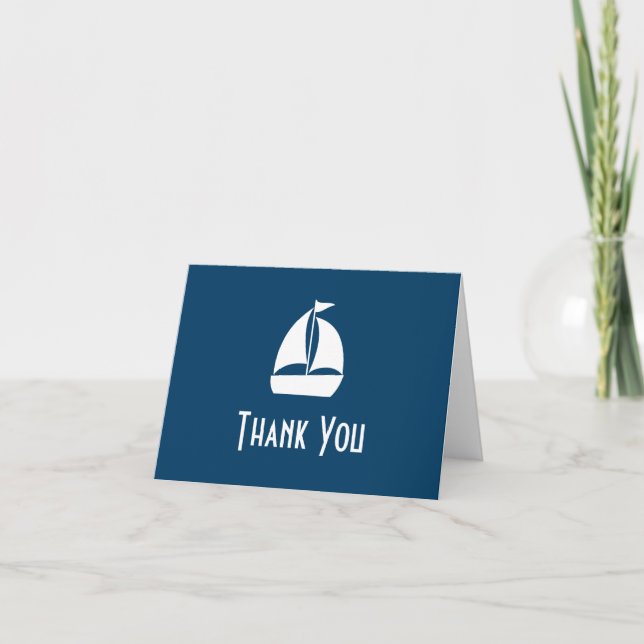 Cartes de notes pour voilier Merci (bleu marine) (Devant)