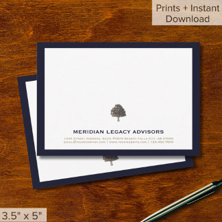 Cartes de notes professionnelles du logo de l'arbr