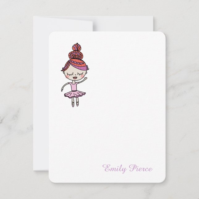 Cartes de notes rose Ballerina (Devant)