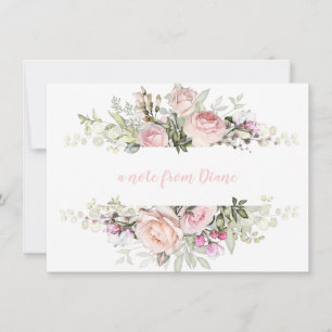 Cartes de notes Roses de verdure rose pâle