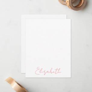 Cartes de notes roses personnalisées avec nom