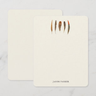 Cartes de notes rustiques aux plumes à l'aquarelle