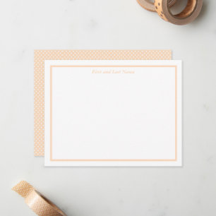 Cartes de notes Sandy Pale Peach et points blancs