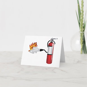 Cartes de notes sur un extincteur éteignant un inc