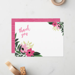 Cartes de notes Tropical Floral Thank You