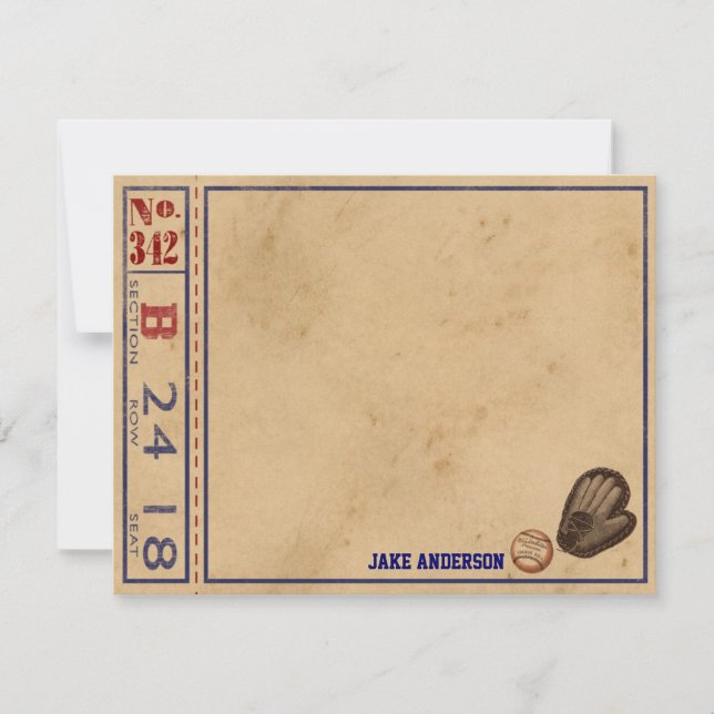 Cartes de notes vintages - Baseball (Devant)
