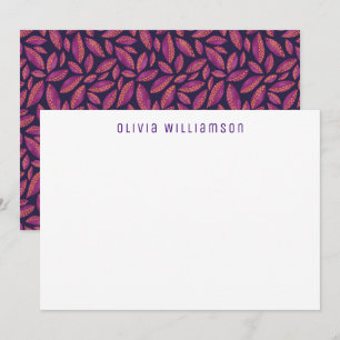 Cartes de notes violettes d'automne
