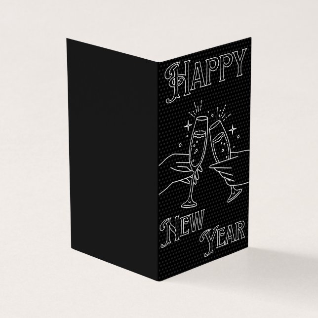 Cartes de nouvel an noir et blanc 25pk (Outside)