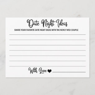 Cartes de nuit pour la mariée Fête des mariées-cha