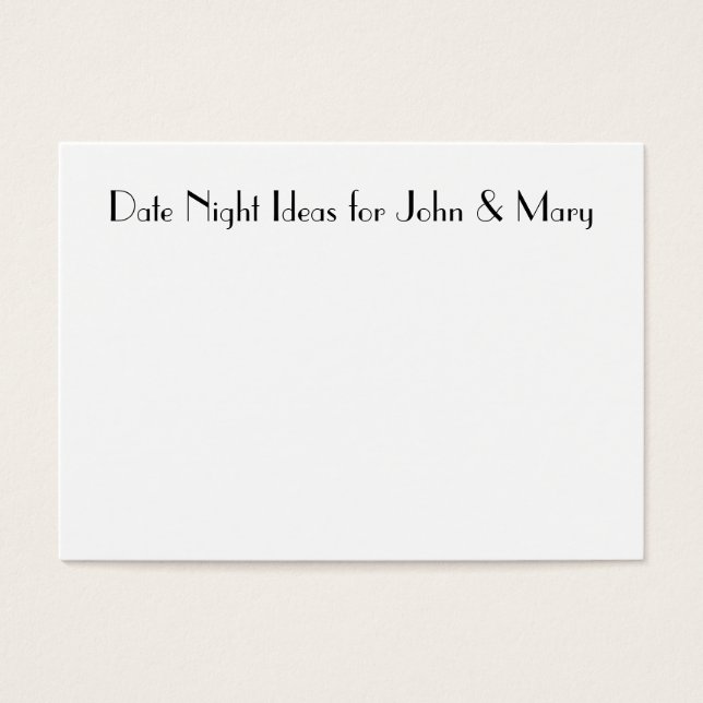 Cartes de nuit pour Wedding showers (Devant)