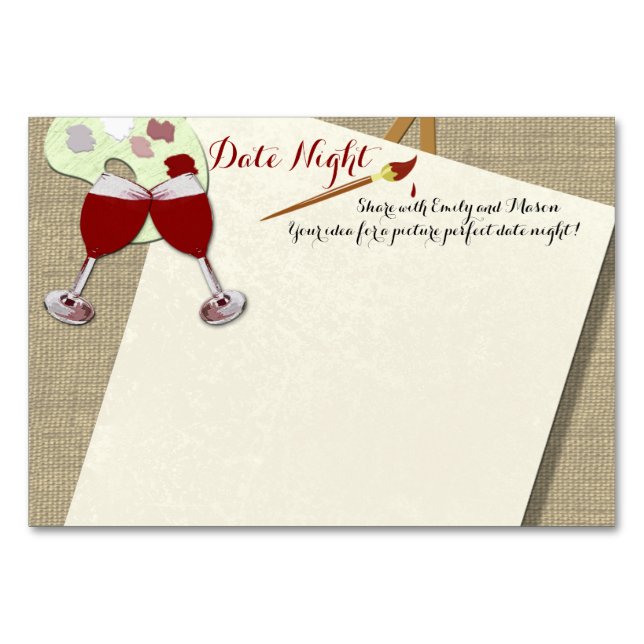 Cartes de nuit Vin et Peinture Douche (Devant)