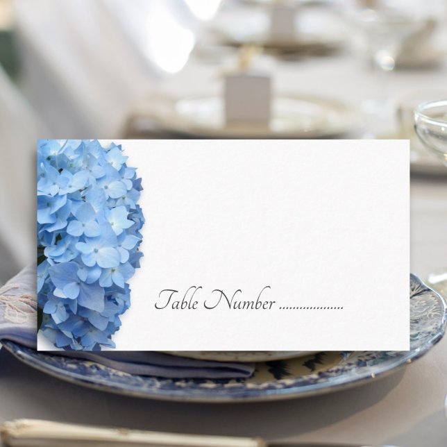 Cartes de numéro de table à fleurs d'hortensia ble (Créateur téléchargé)