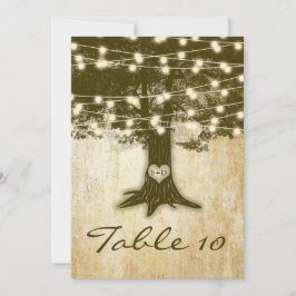 Cartes de numéro de table de mariage avec lumières