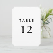 Cartes de Numéro de Table de Mariage Élégantes et