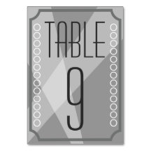 Cartes de numéro de table Old Hollywood Style