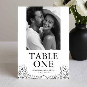 Cartes de Numéro de Table pour Photo de Mariage No