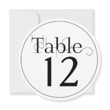 Cartes de numéro de table rondes à impression élég