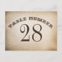 Cartes de numéro de table vintage