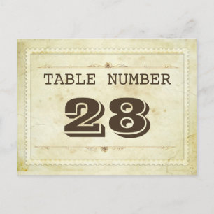 Cartes de numéro de table vintage