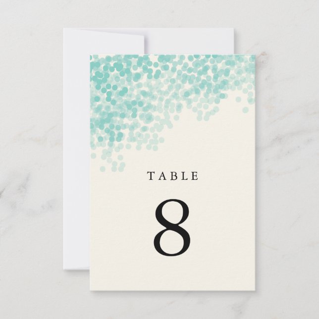 Cartes de numéro de tableau de la douche turquoise (Devant)