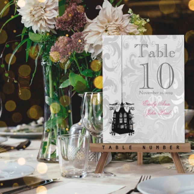 Cartes de numéros de table de mariage à cage à ois (Créateur téléchargé)