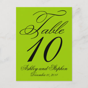 Cartes de numéros de table de mariage élégantes ve